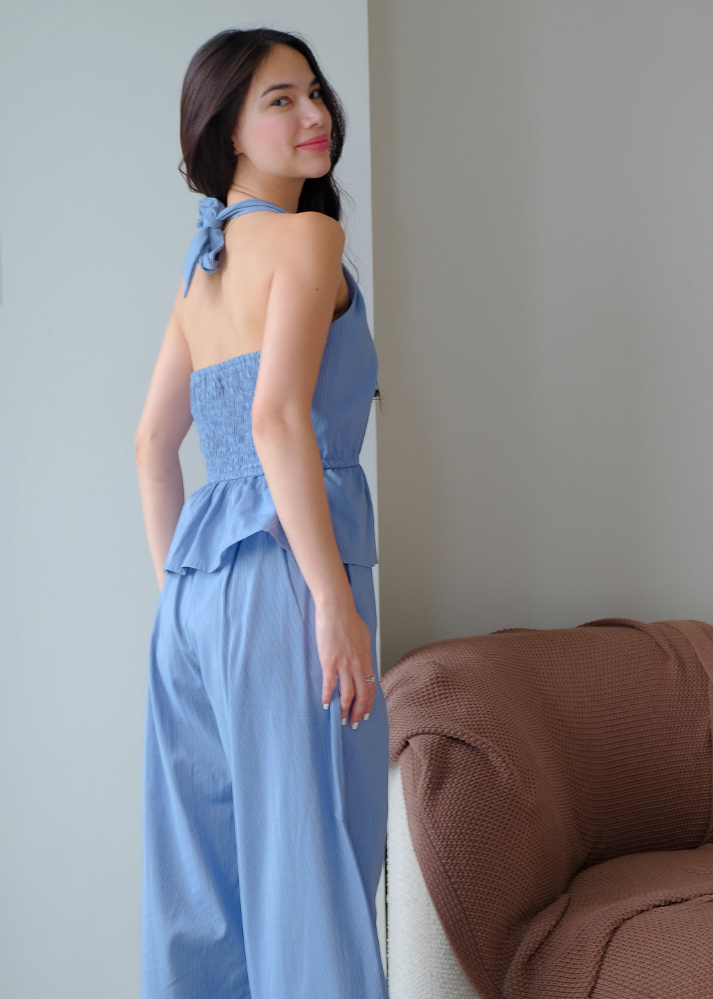 The Trista coord - Steel blue stripes