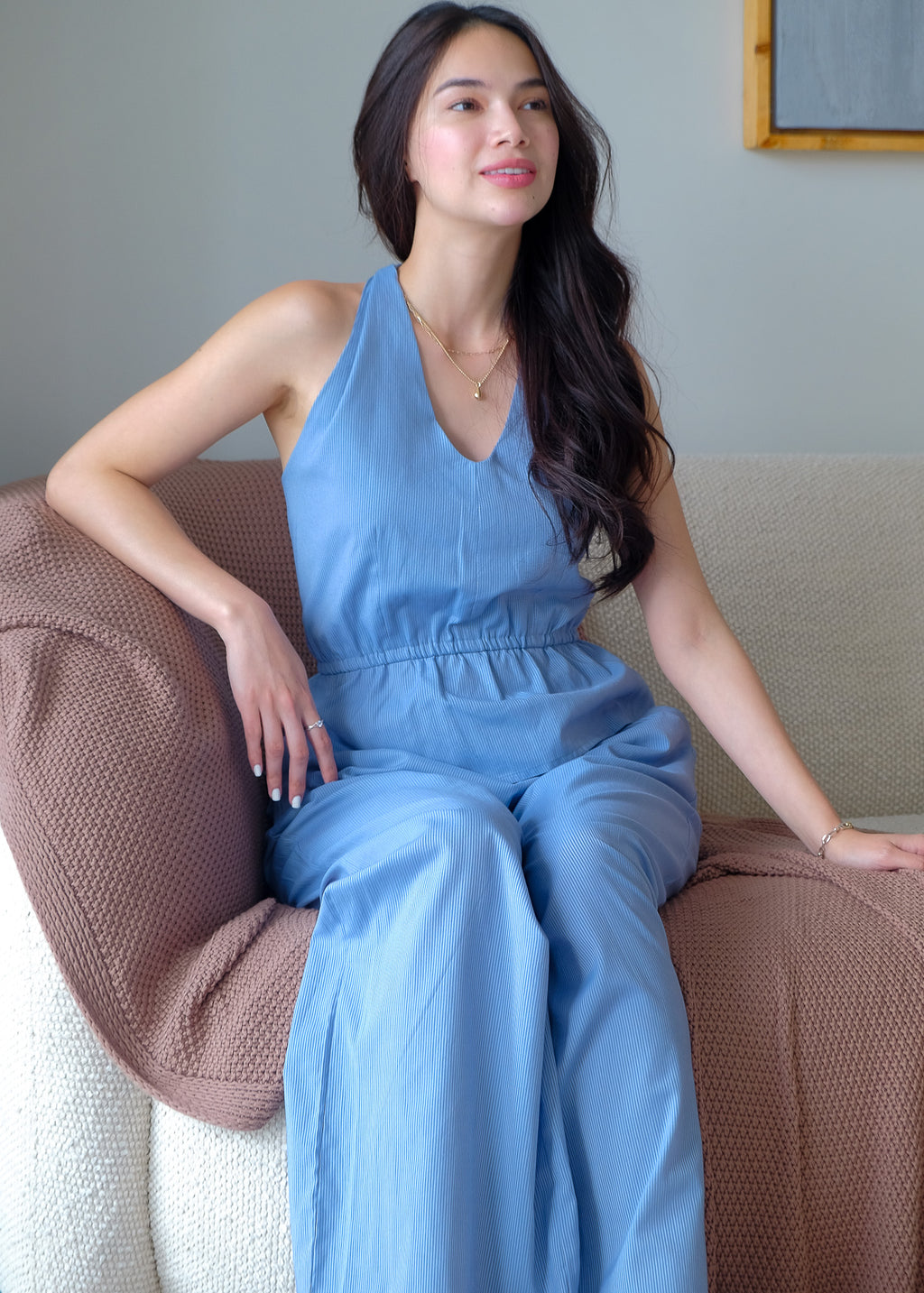 The Trista coord - Steel blue stripes
