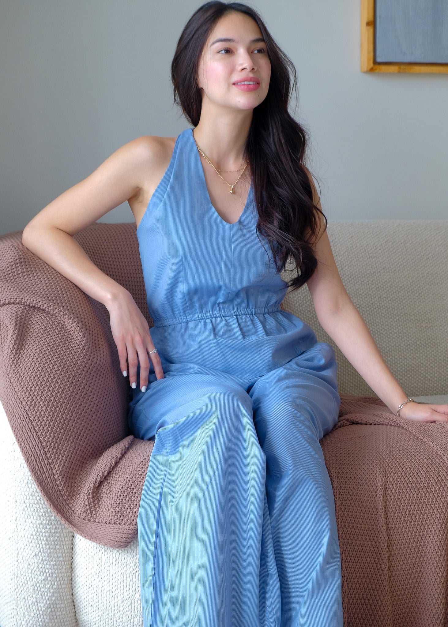 The Trista coord - Steel blue stripes