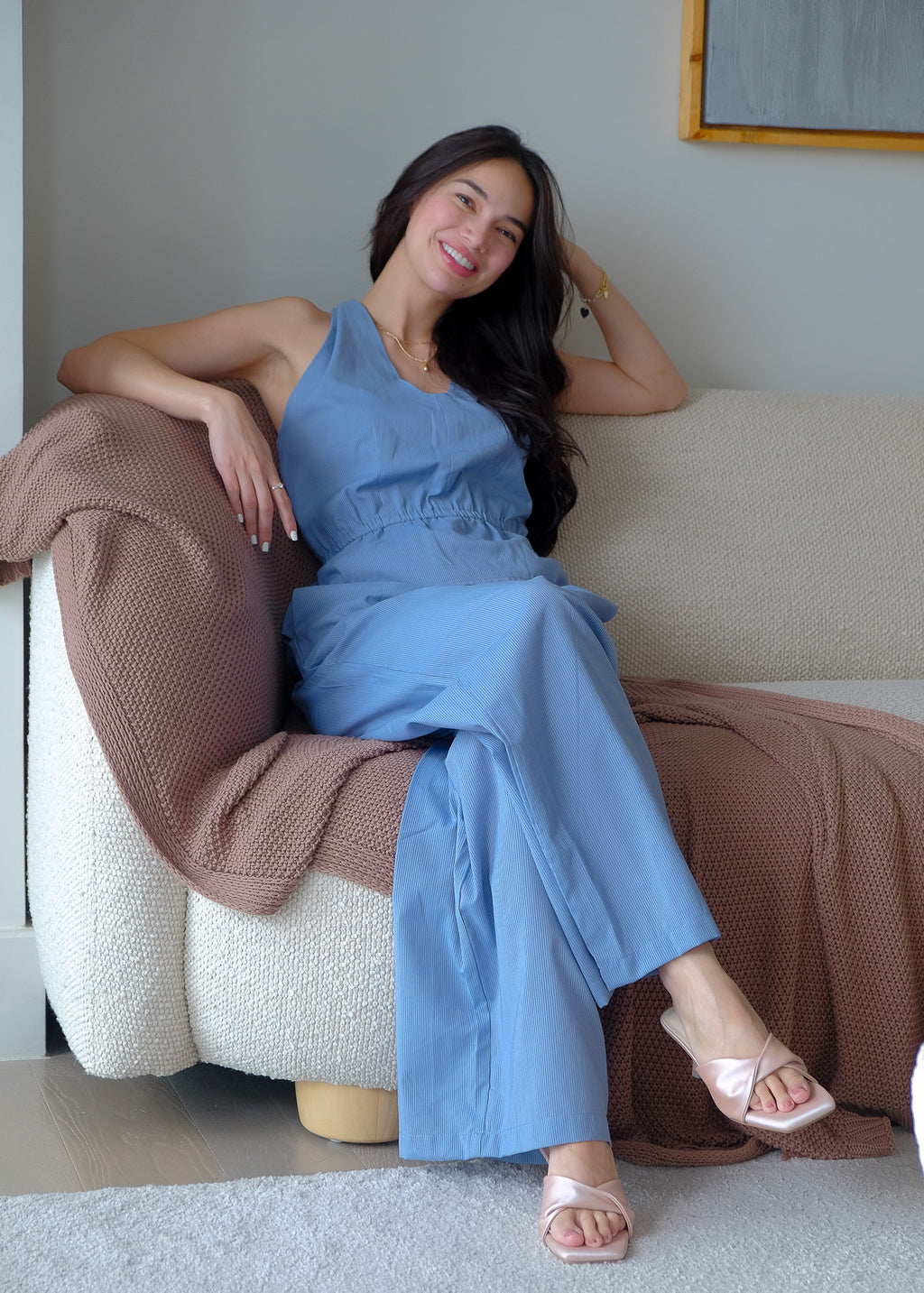 The Trista coord - Steel blue stripes