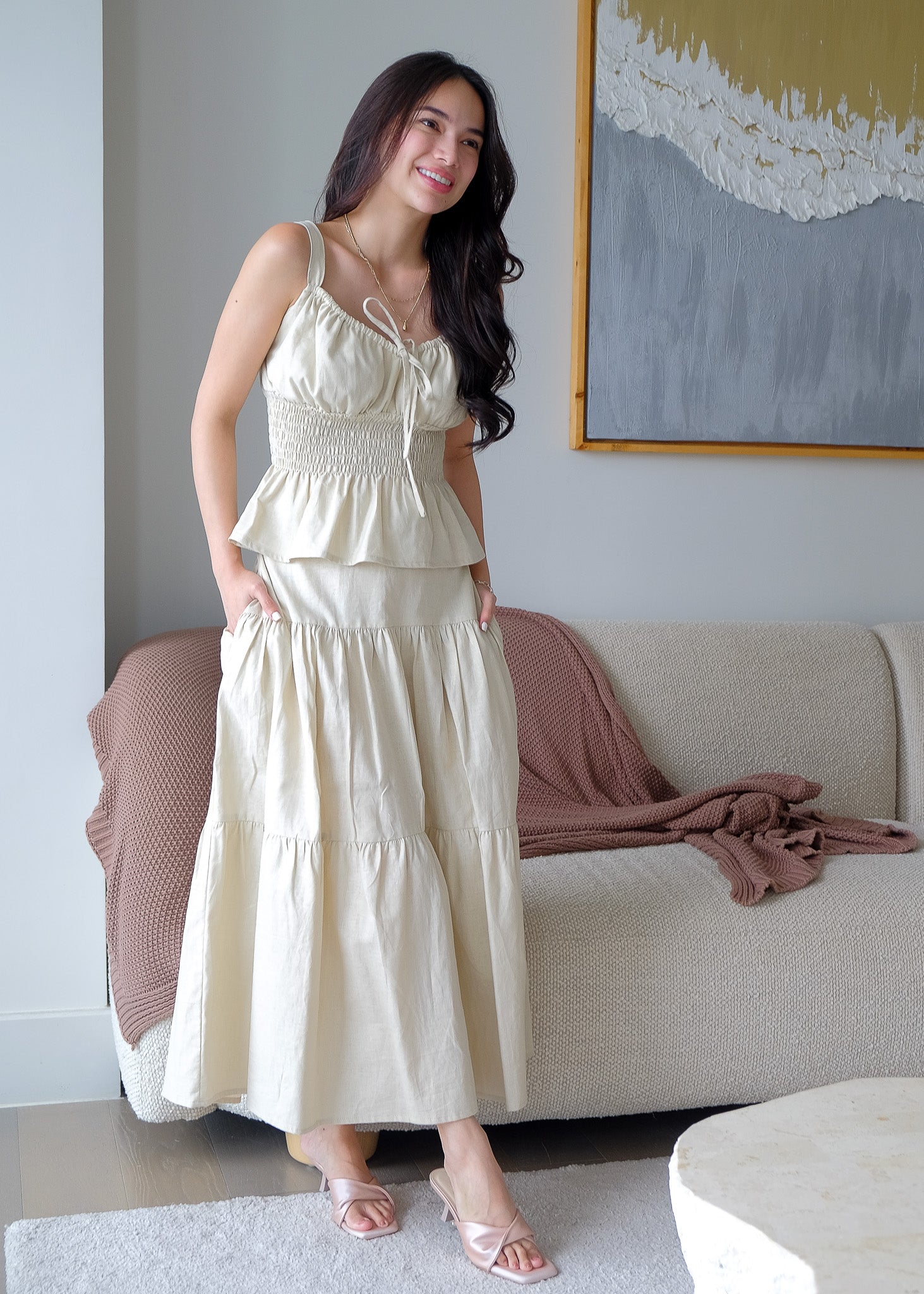 Kinsley midi Coord - oatmeal