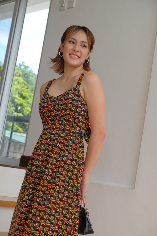 Beck Midi Dress - Retro print