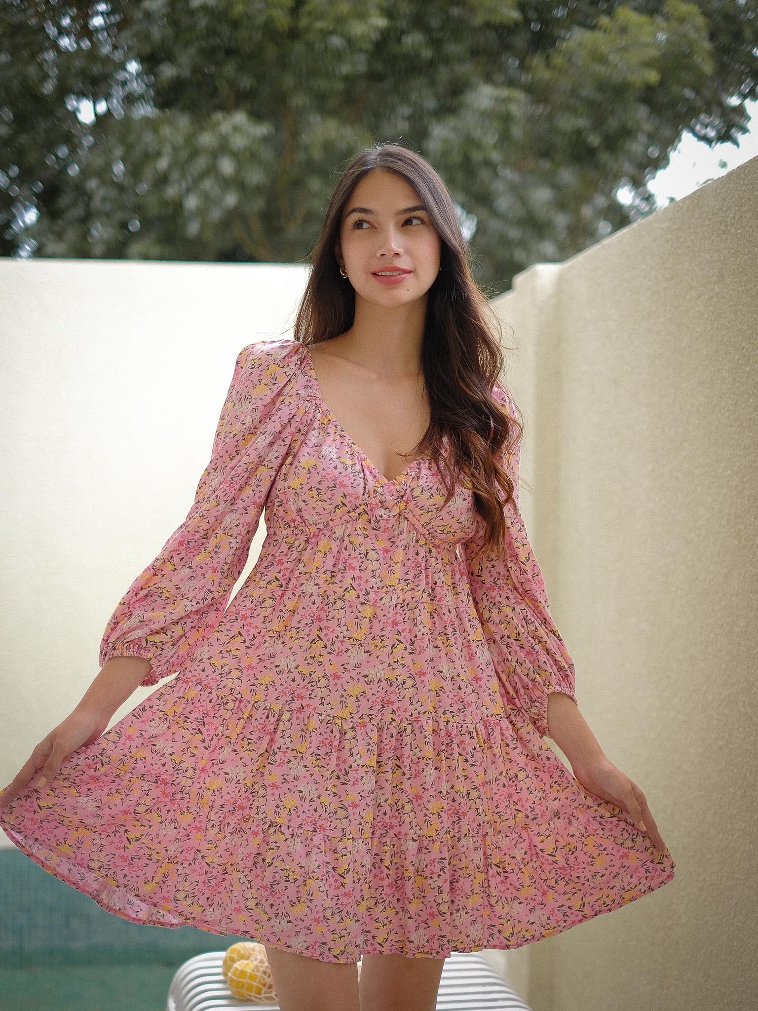 Caroline baby doll dress - Crystal rose