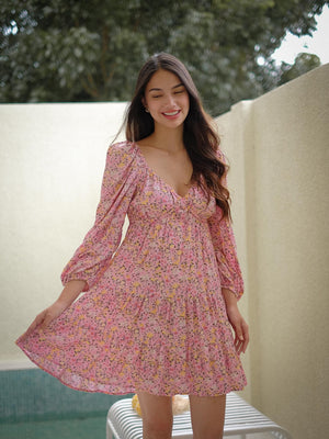 Caroline baby doll dress - Crystal rose