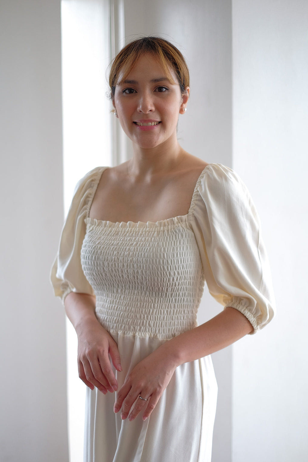 The Vanessa Midi Dress – challis cotton frost