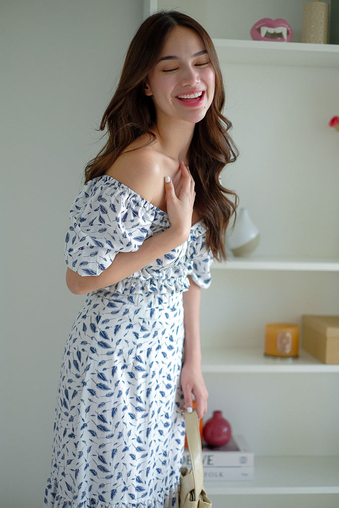 Mazie Set - Navy Blue Feather