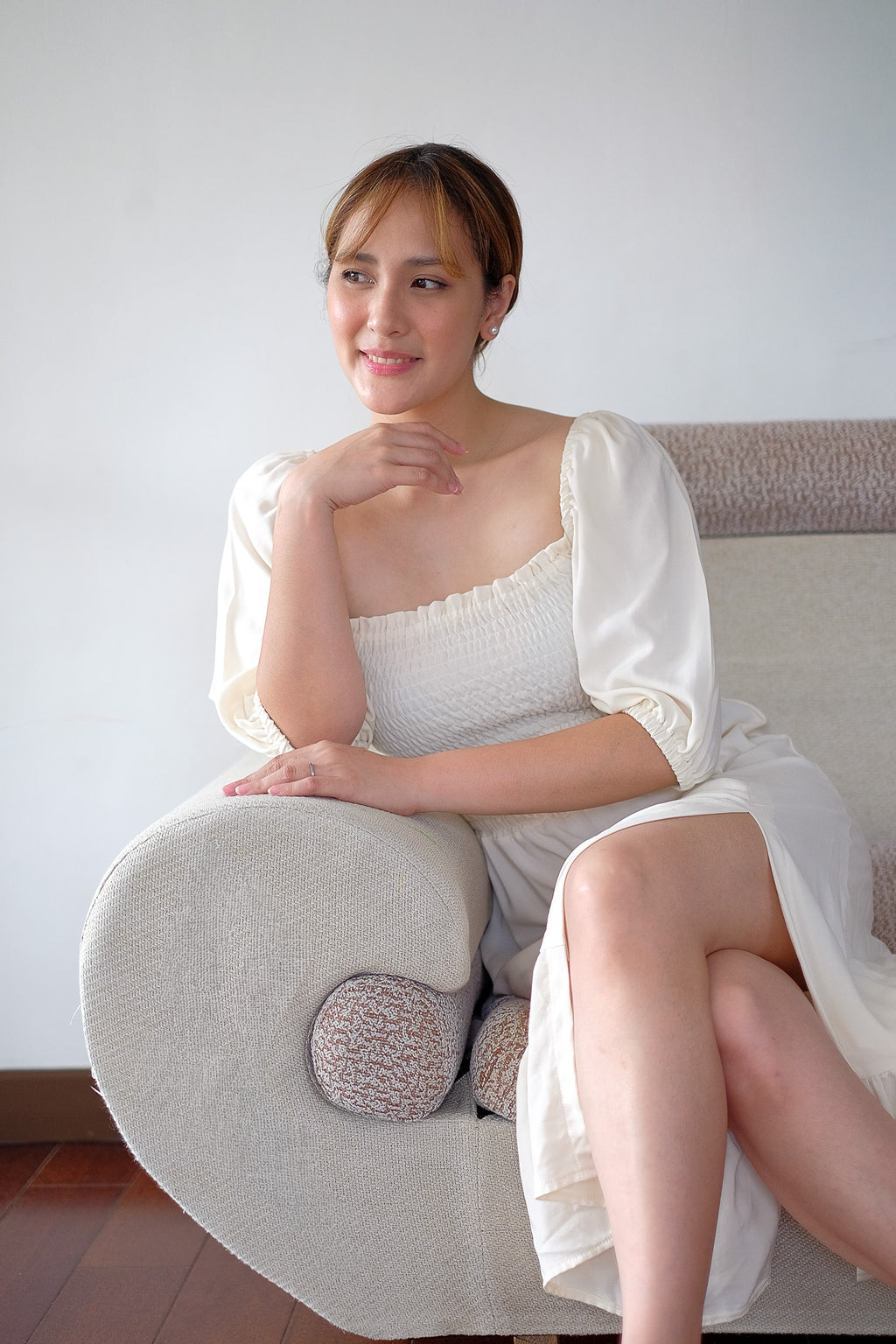 The Vanessa Midi Dress – challis cotton frost