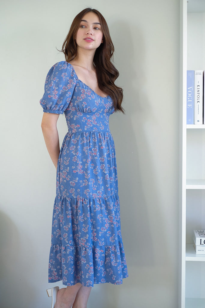 Dakota midi dress - Carolina blue floral
