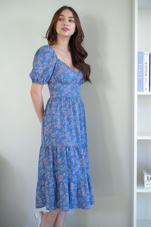 Dakota midi dress - Carolina blue floral