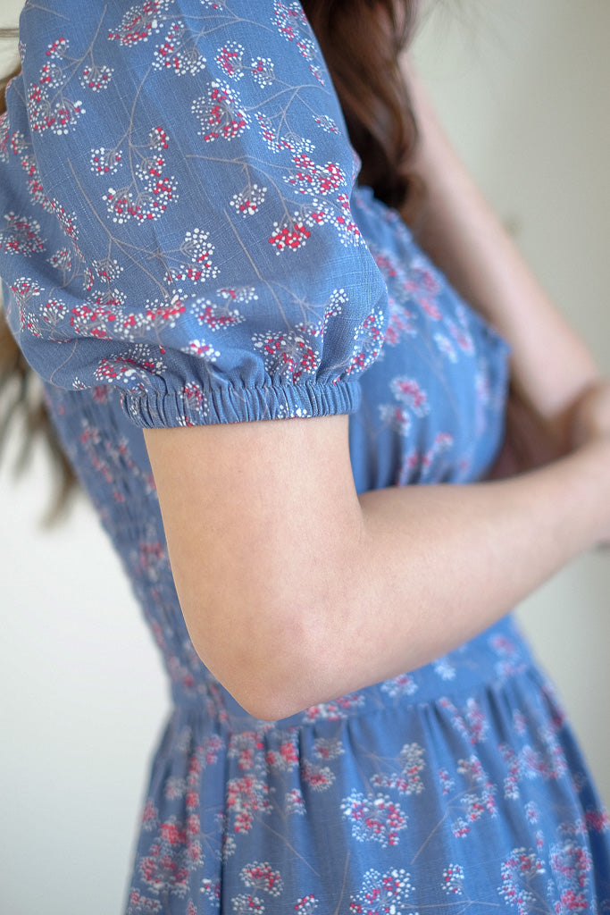 Dakota midi dress - Carolina blue floral