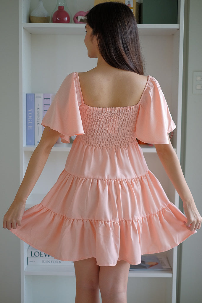 Isabelle mini dress -  peach puzz