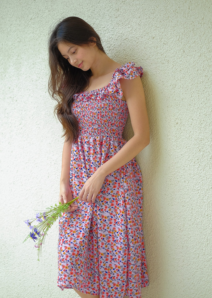 Naira Midi dress - lavender floral