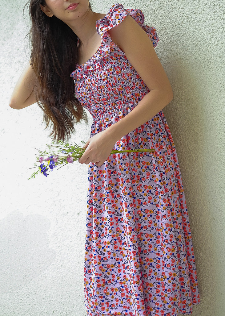 Naira Midi dress - lavender floral