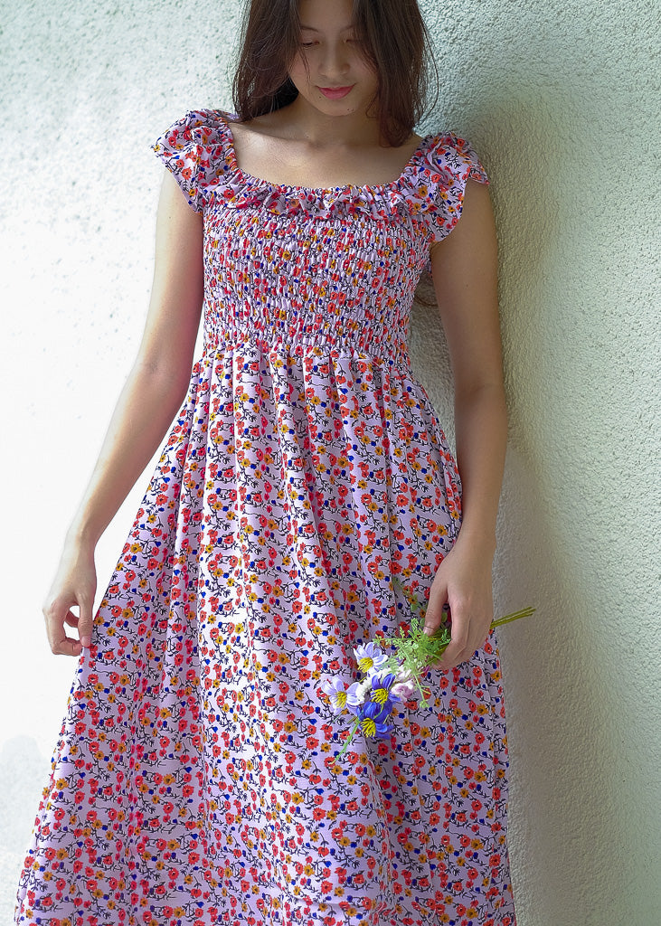 Naira Midi dress - lavender floral
