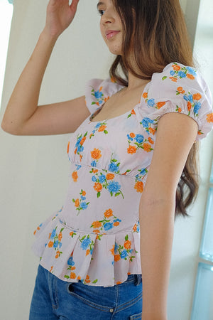 Suri Top - pastel lilac floral
