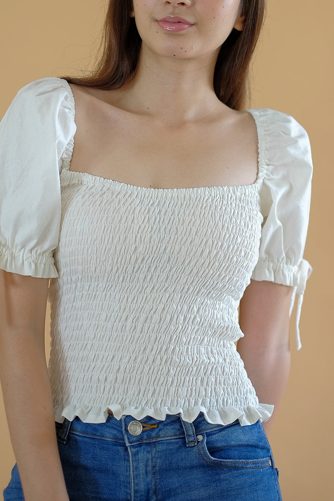 The Carrie top - white