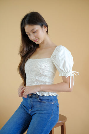 The Carrie top - white