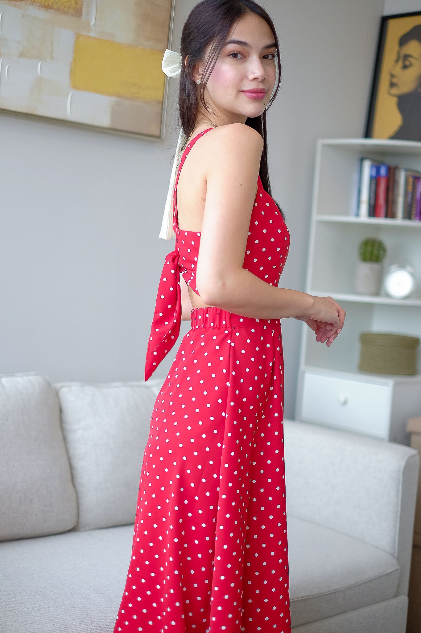 Beck midi dress - Red polka