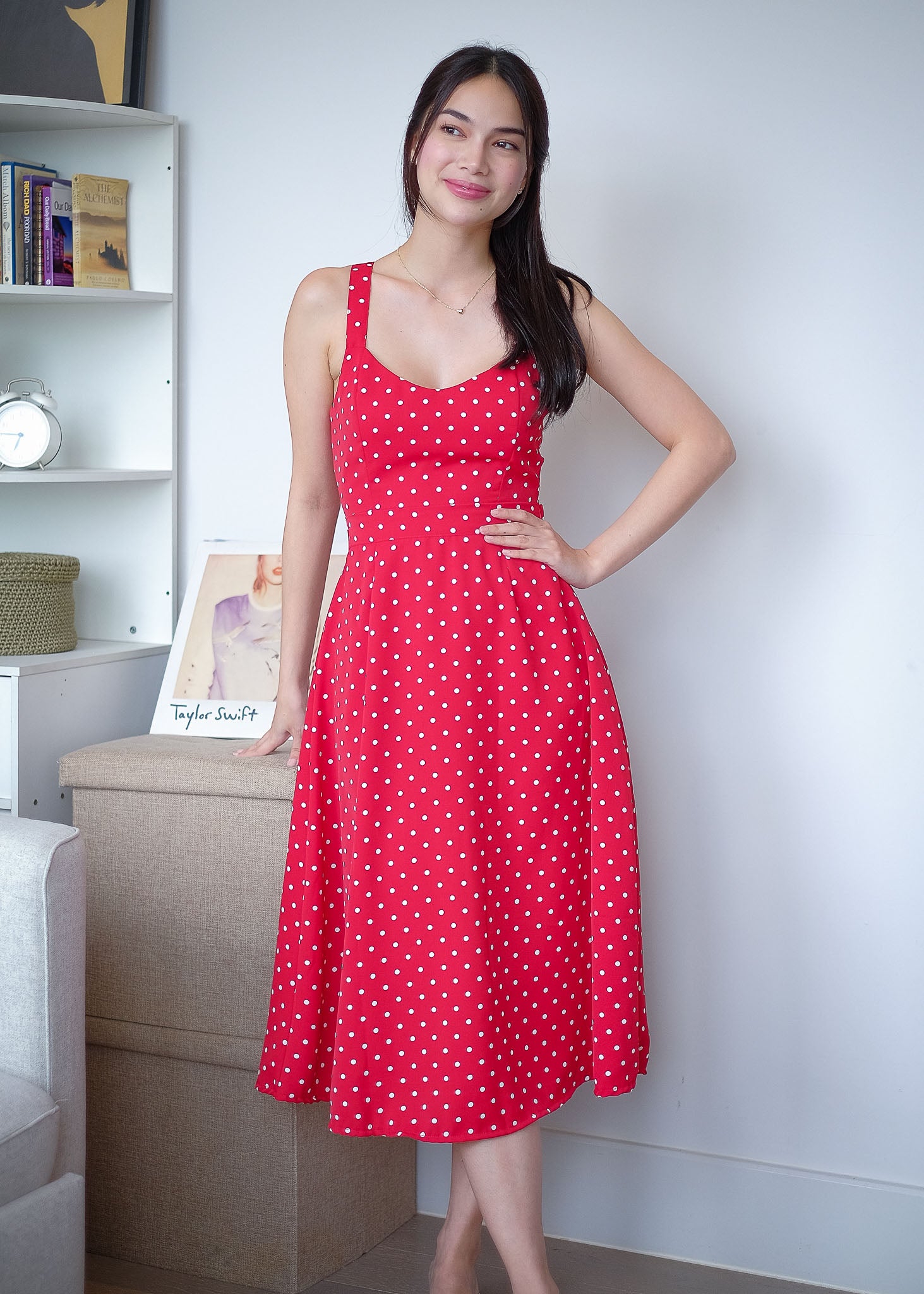 Beck midi dress - Red polka