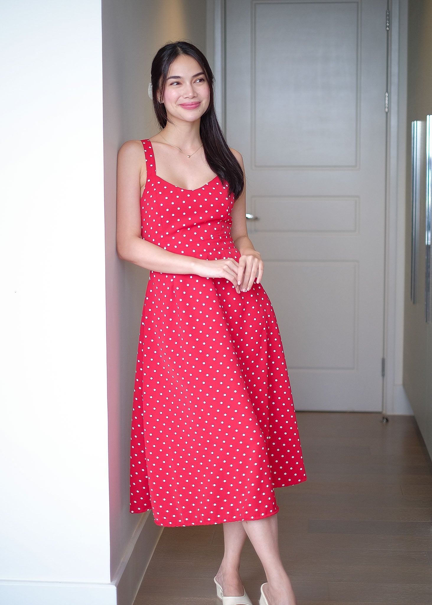 Beck midi dress - Red polka
