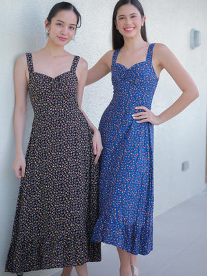 Eliana Midi Dress - printed blue