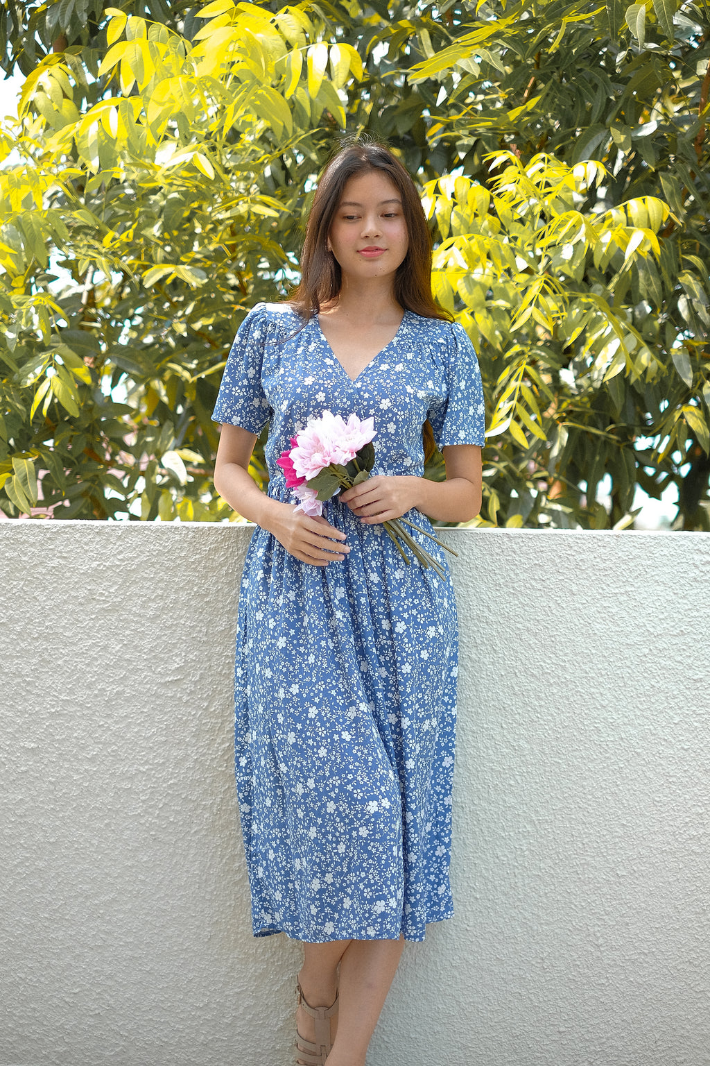 Gracie midi dress - Ruddy blue floral