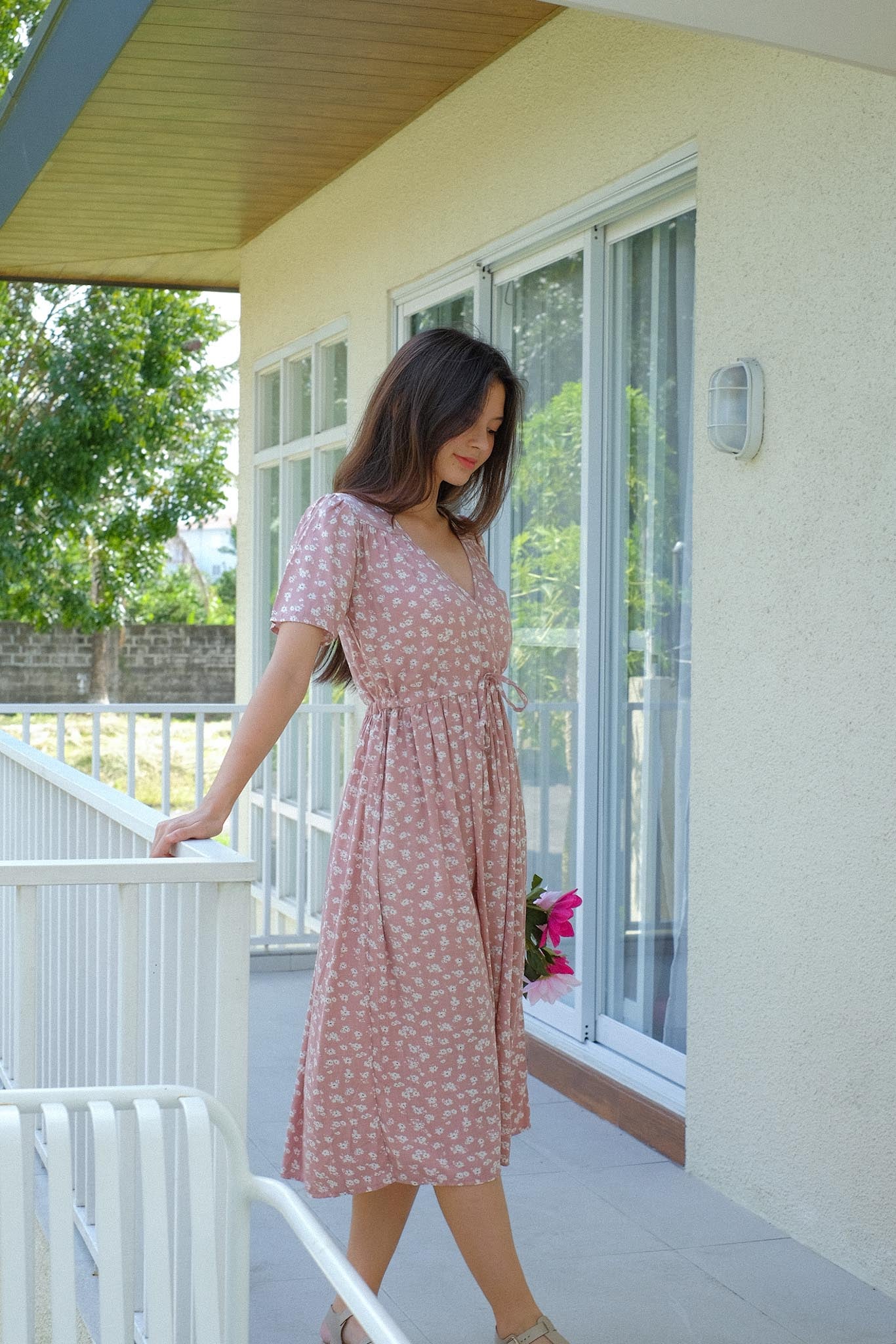Gracie Midi Dress - Pastel Blush Floral
