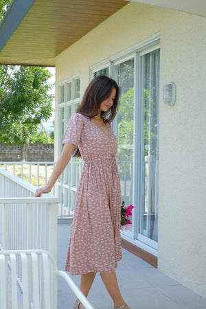 Gracie Midi Dress - Pastel Blush Floral