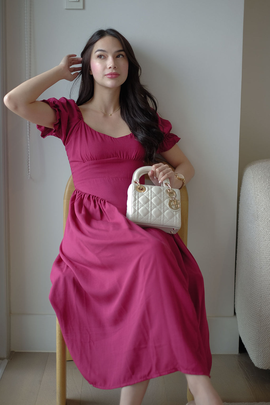 Emma Midi dress - burgundy