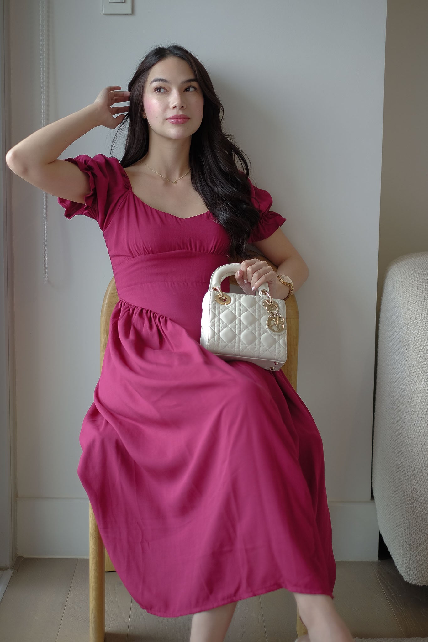 Emma Midi dress - burgundy