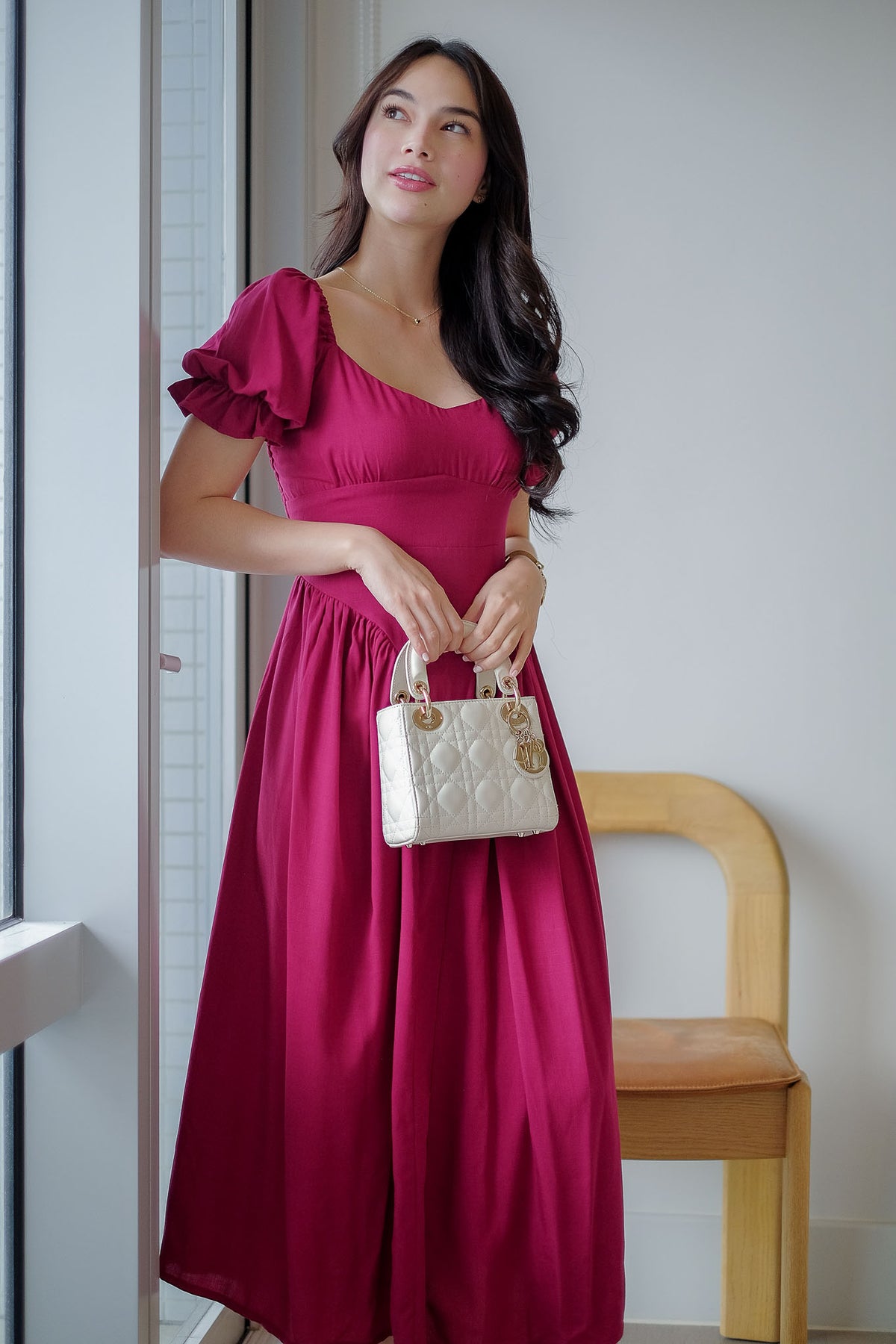 Emma Midi dress - burgundy