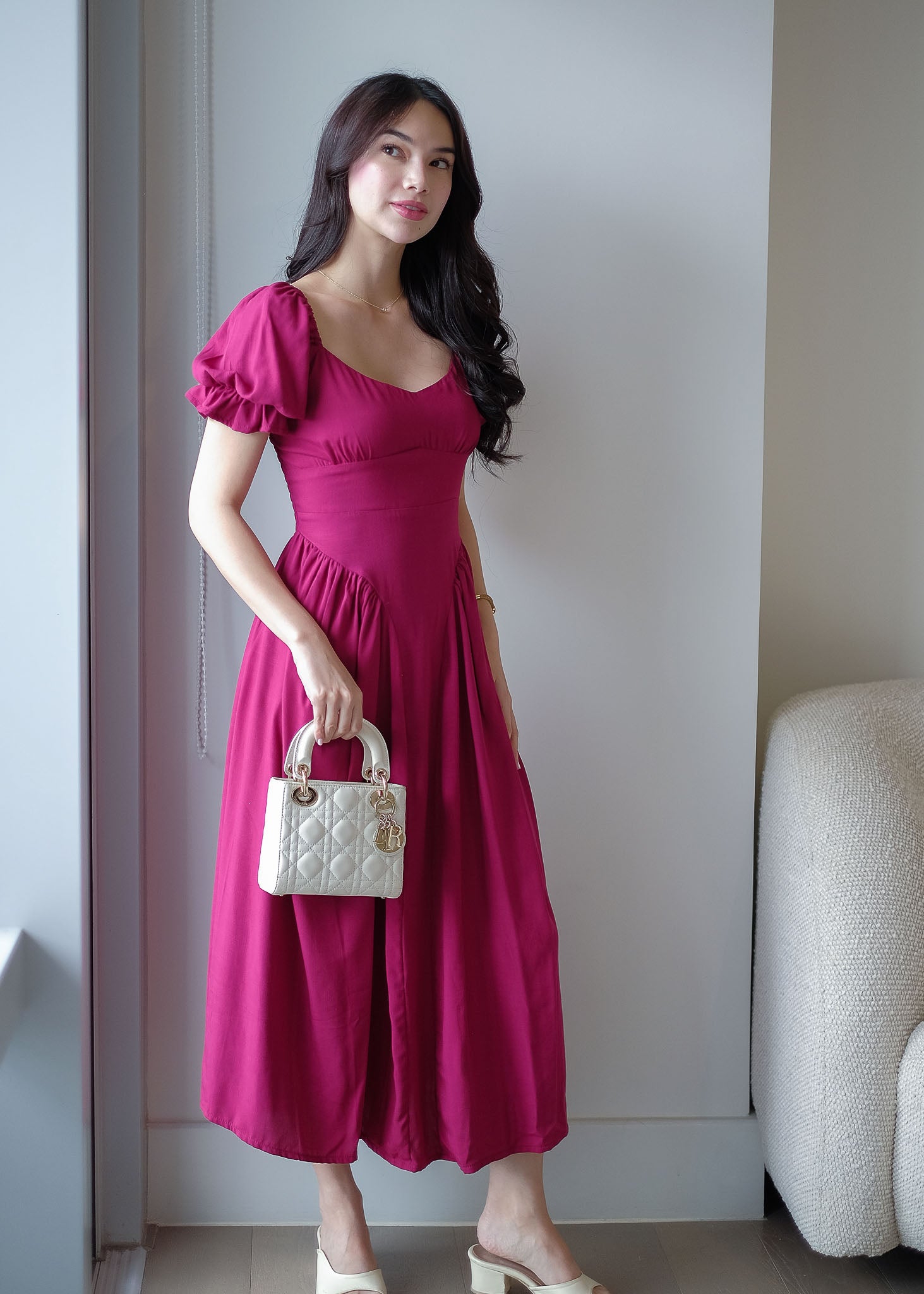 Emma Midi dress - burgundy