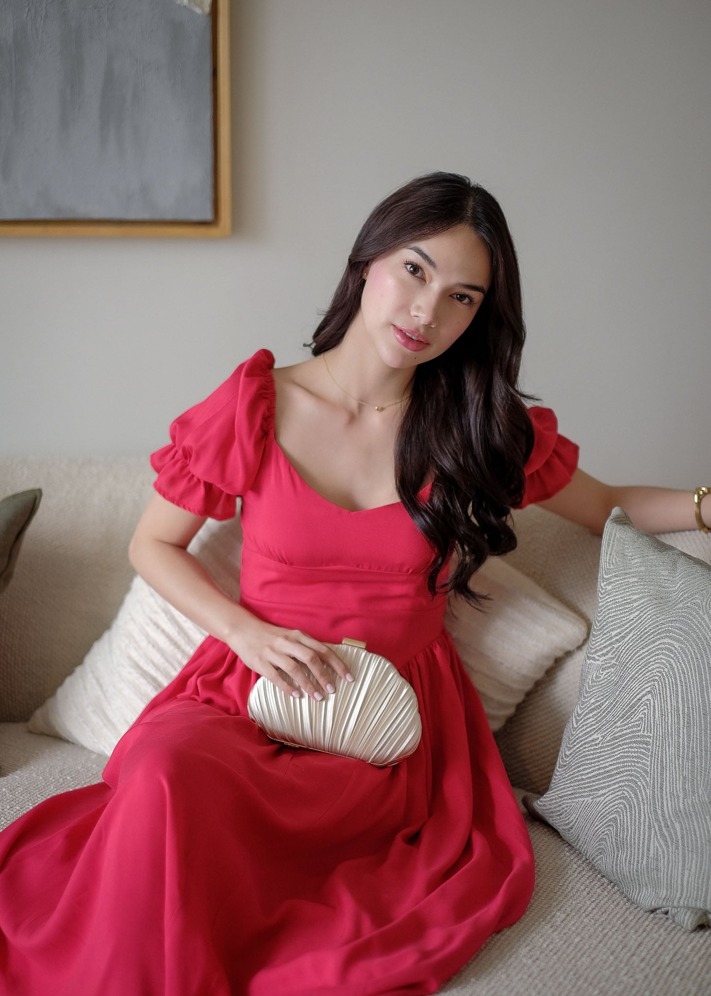 Emma Midi dress - ruby red