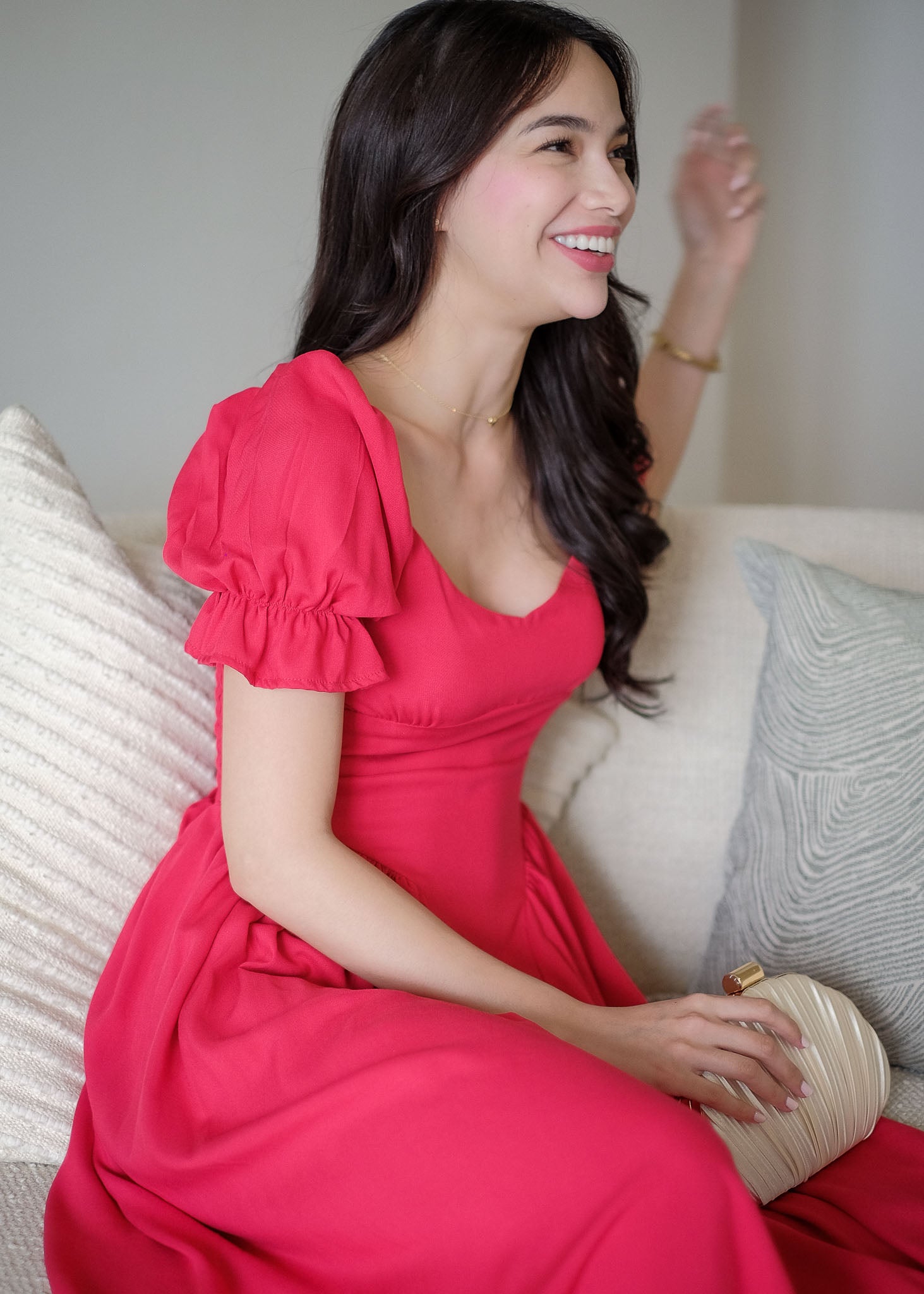 Emma Midi dress - ruby red