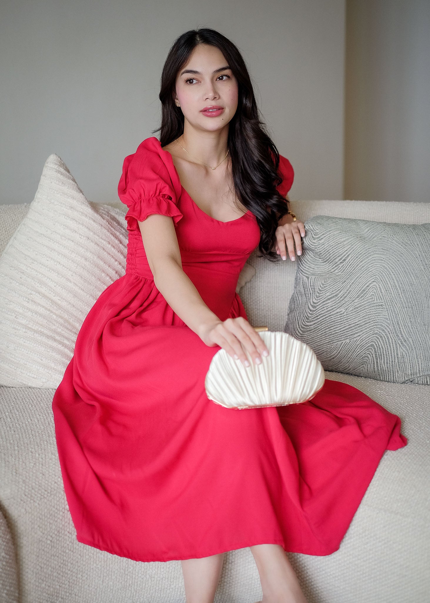 Emma Midi dress - ruby red