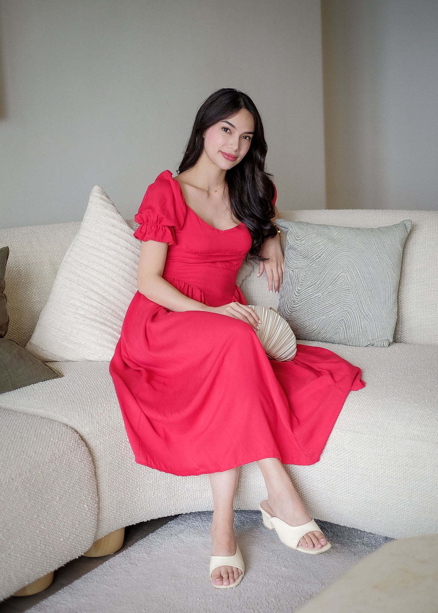 Emma Midi dress - ruby red