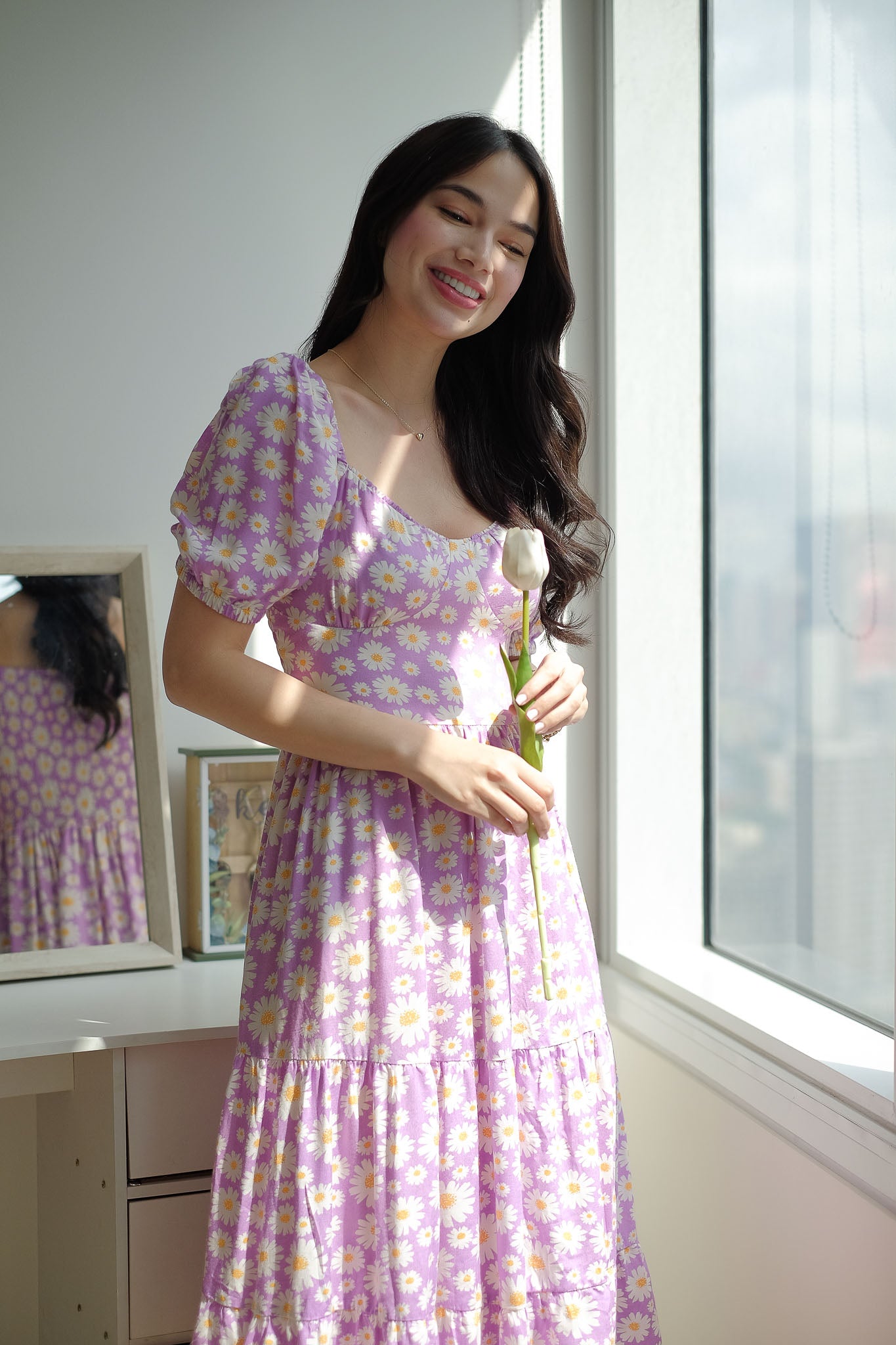 Dakota Midi Dress - lavender floral