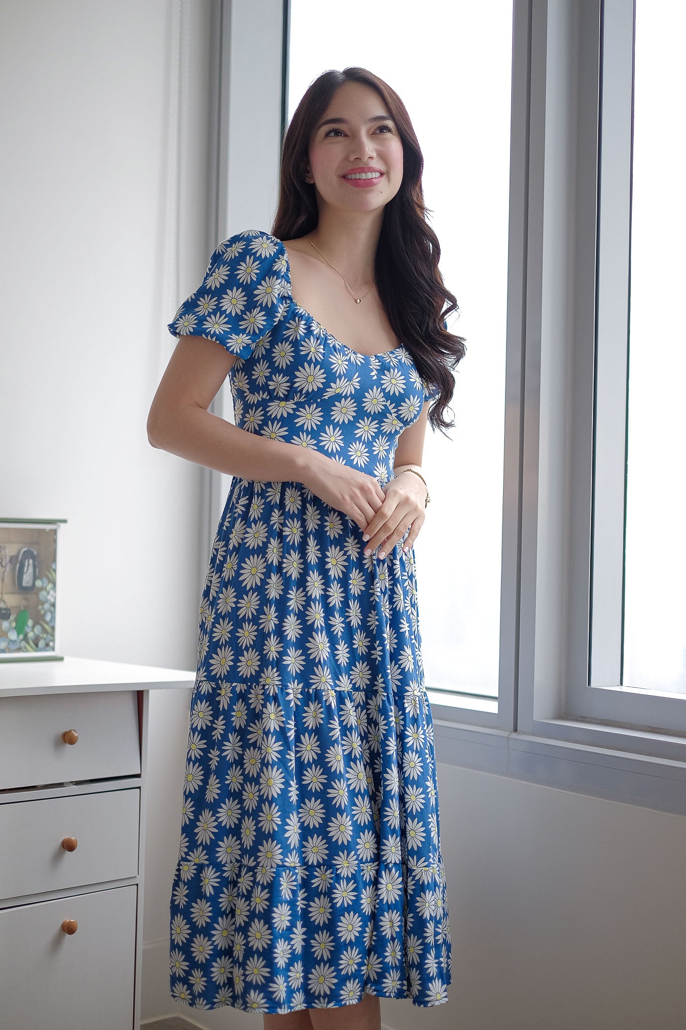 Dakota Midi Dress - daisy blue