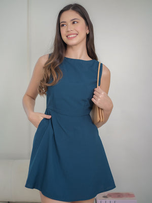 Phoebe Mini Dress - blue green