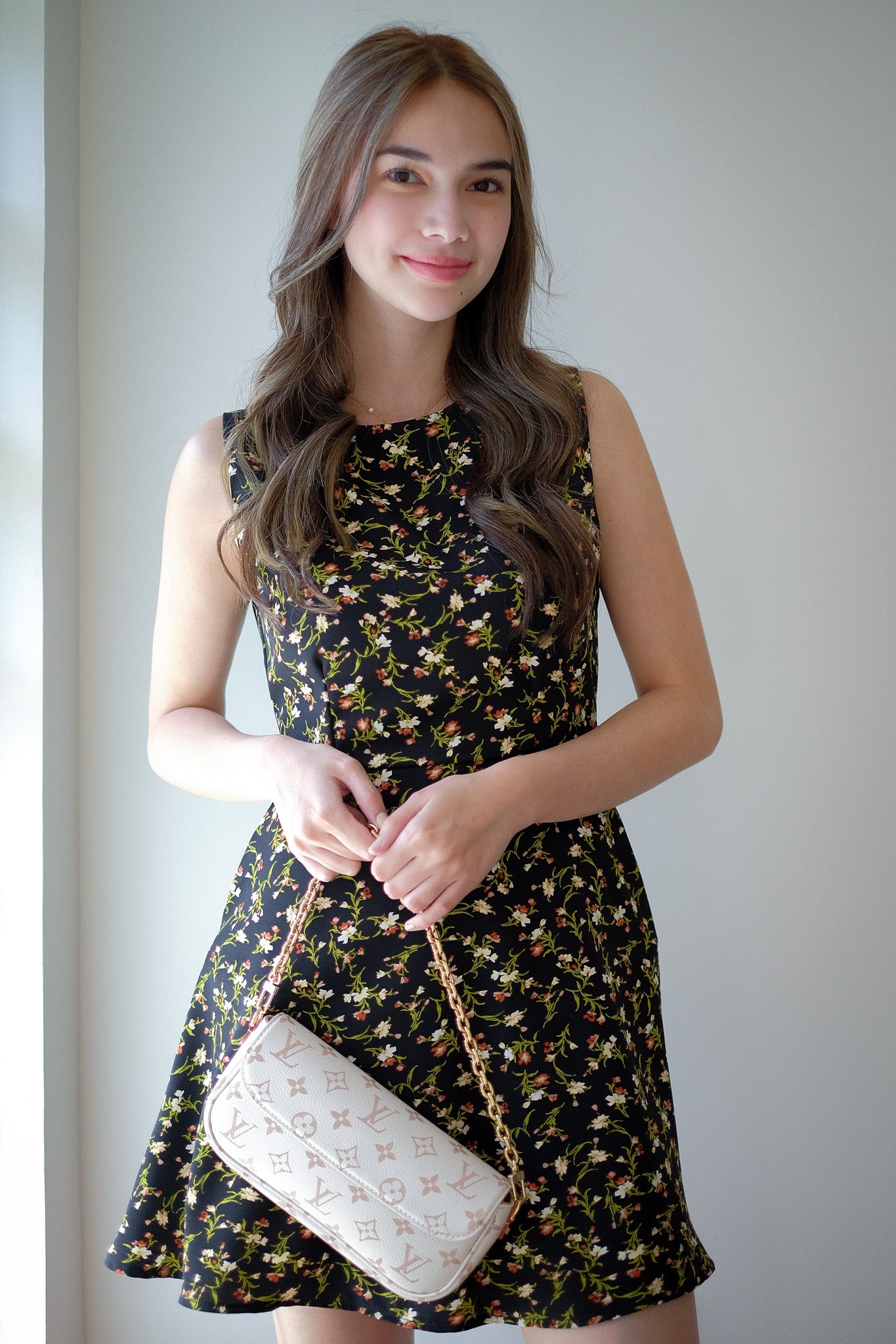 Phoebe Mini Dress - black floral