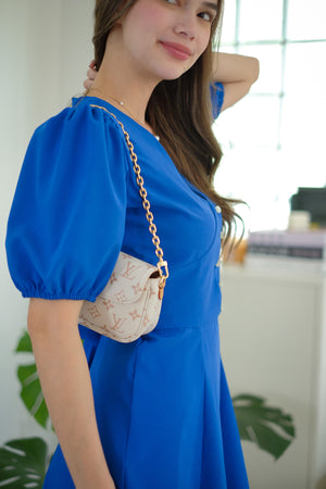 The Marlow mini dress - plain blue