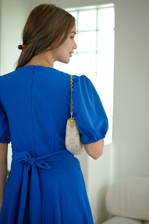 The Marlow mini dress - plain blue