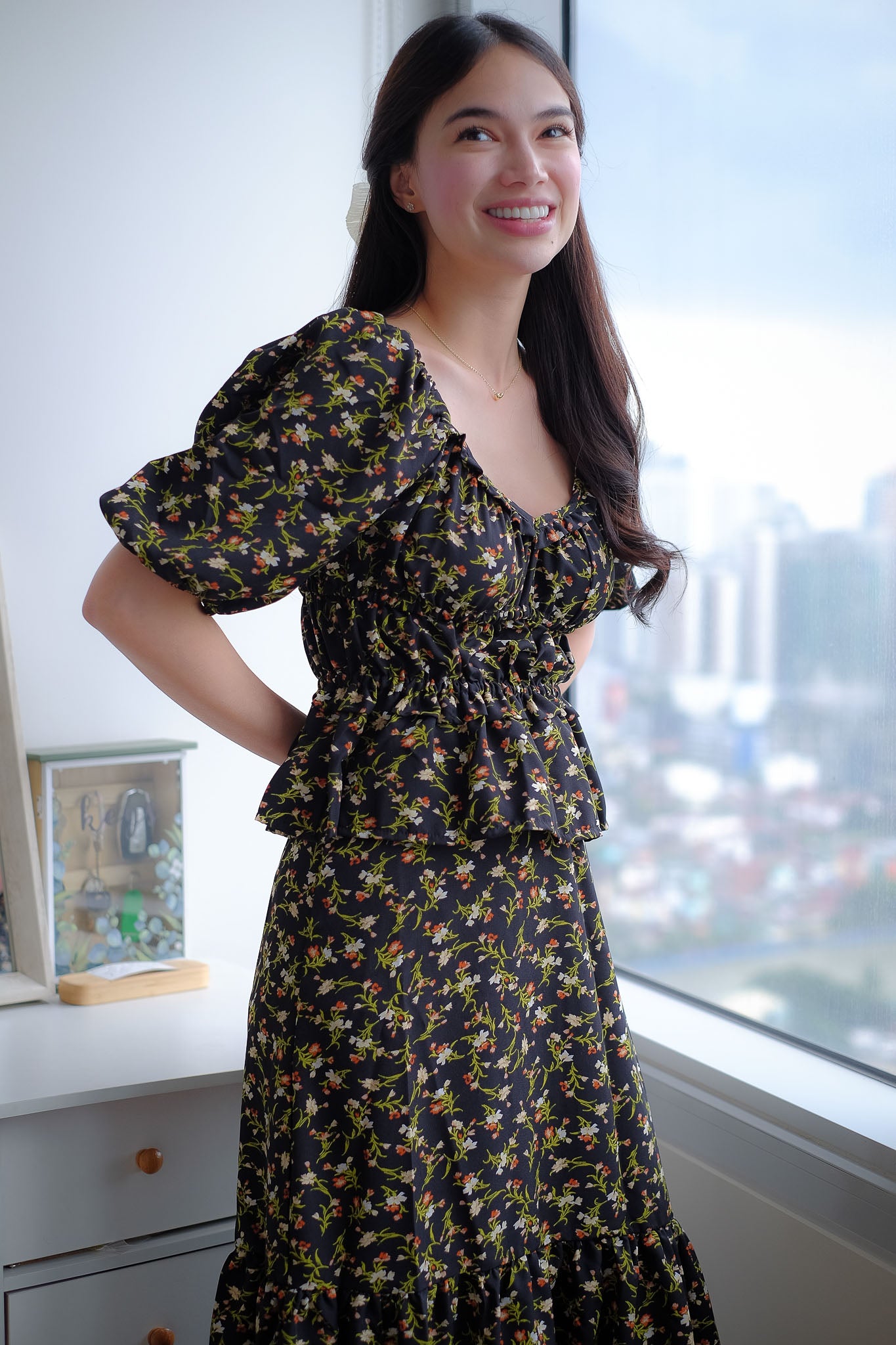 Mazie Set - black floral