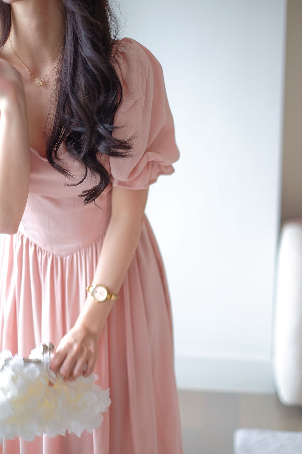 Emeline Midi Dress – Blush Pink
