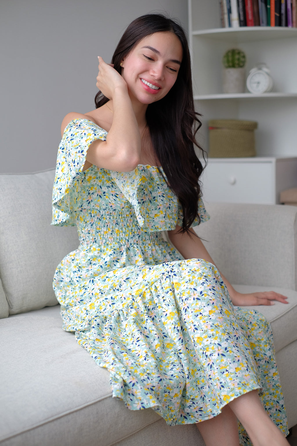 The Willow midi dress - Tifany blue floral