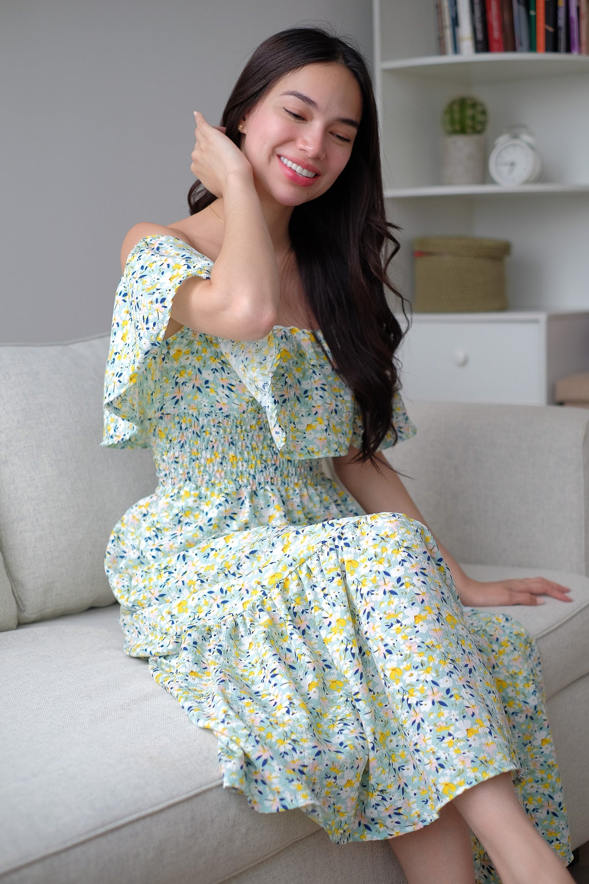 The Willow midi dress - Tifany blue floral