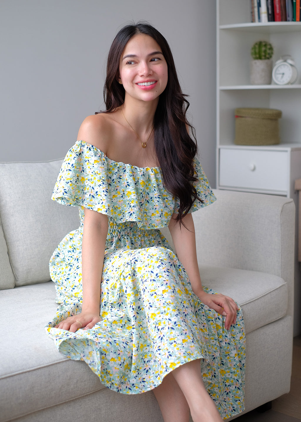 The Willow midi dress - Tifany blue floral