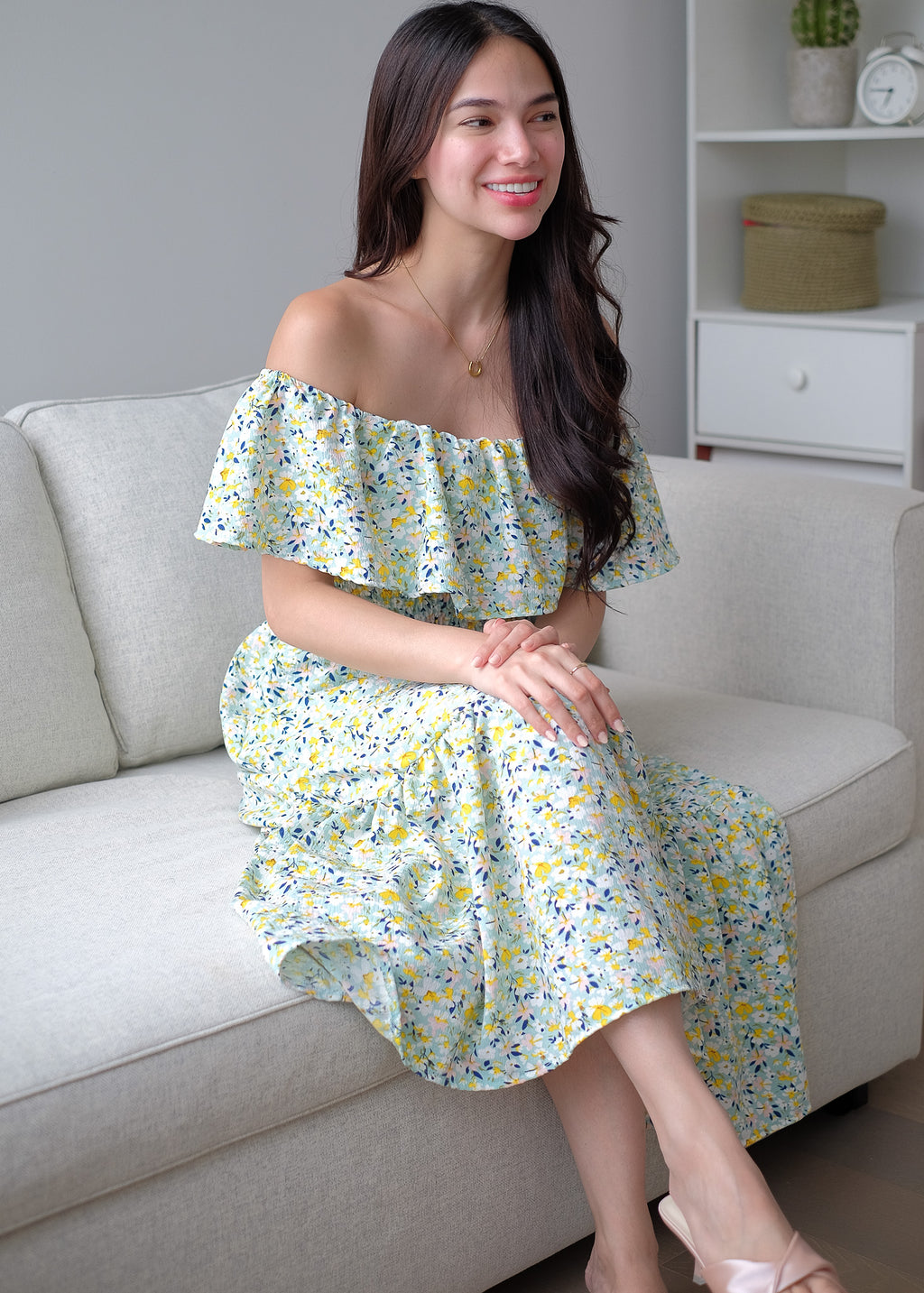 The Willow midi dress - Tifany blue floral