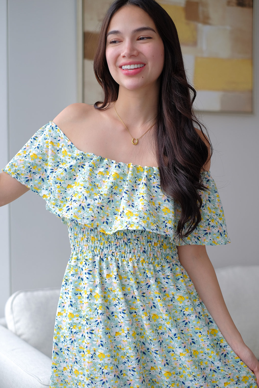 The Willow midi dress - Tifany blue floral