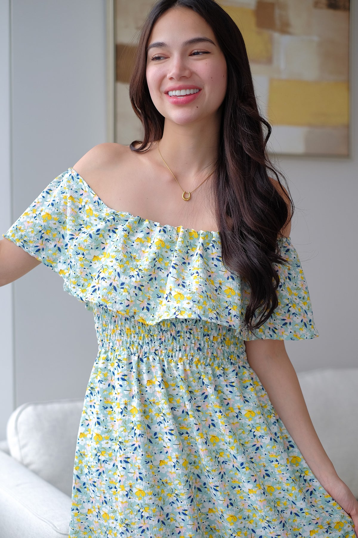 The Willow midi dress - Tifany blue floral